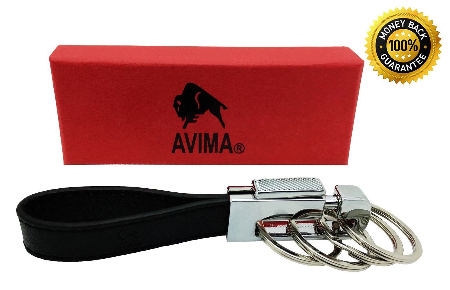 AVIMA Best Durable Stylish Genuine Leather Strap Valet Key Chain Car Key Key Fob