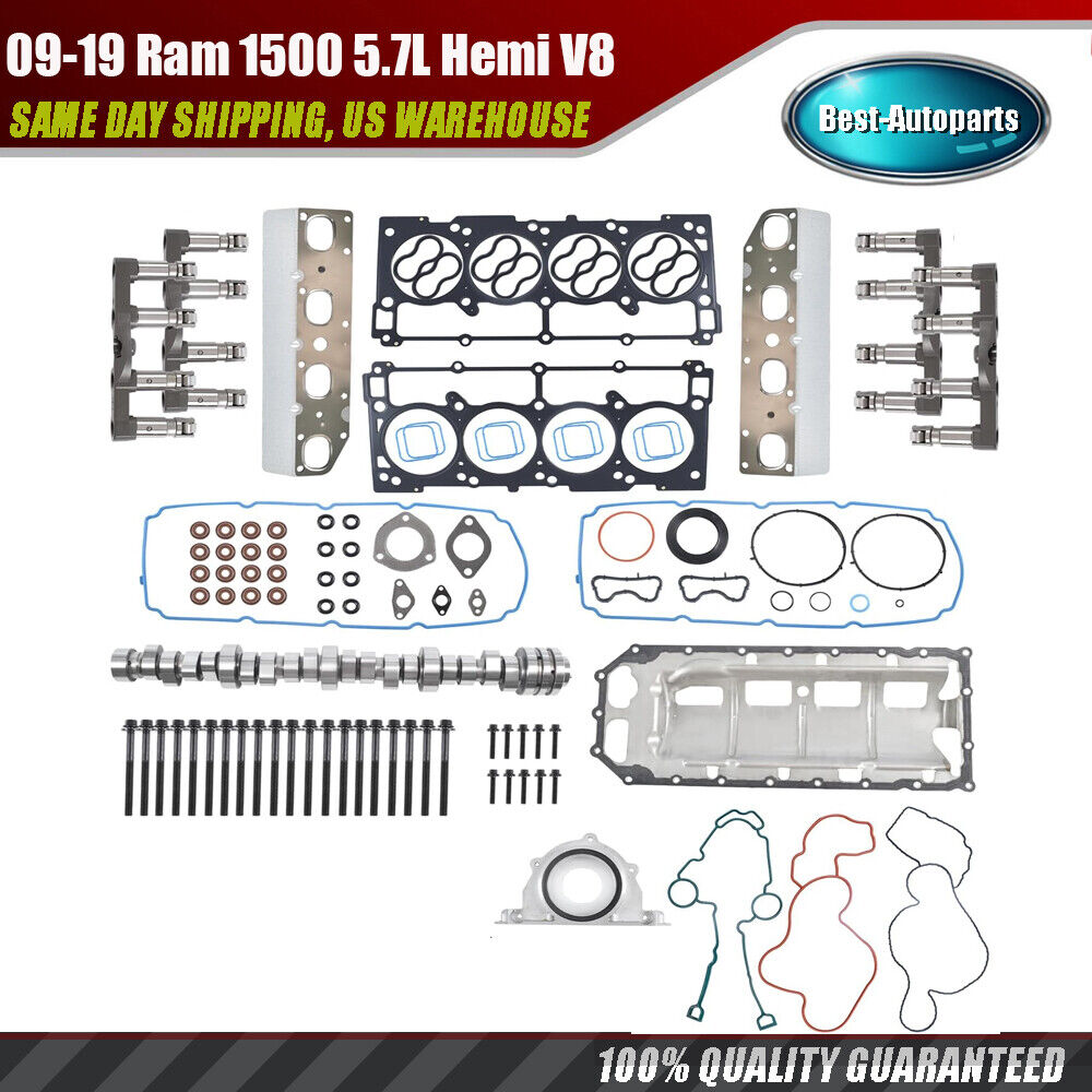 FIT 09-19 Ram 1500 5.7L Hemi V8 Replacement MDS Lifters & Gaskets & Camshaft Kit