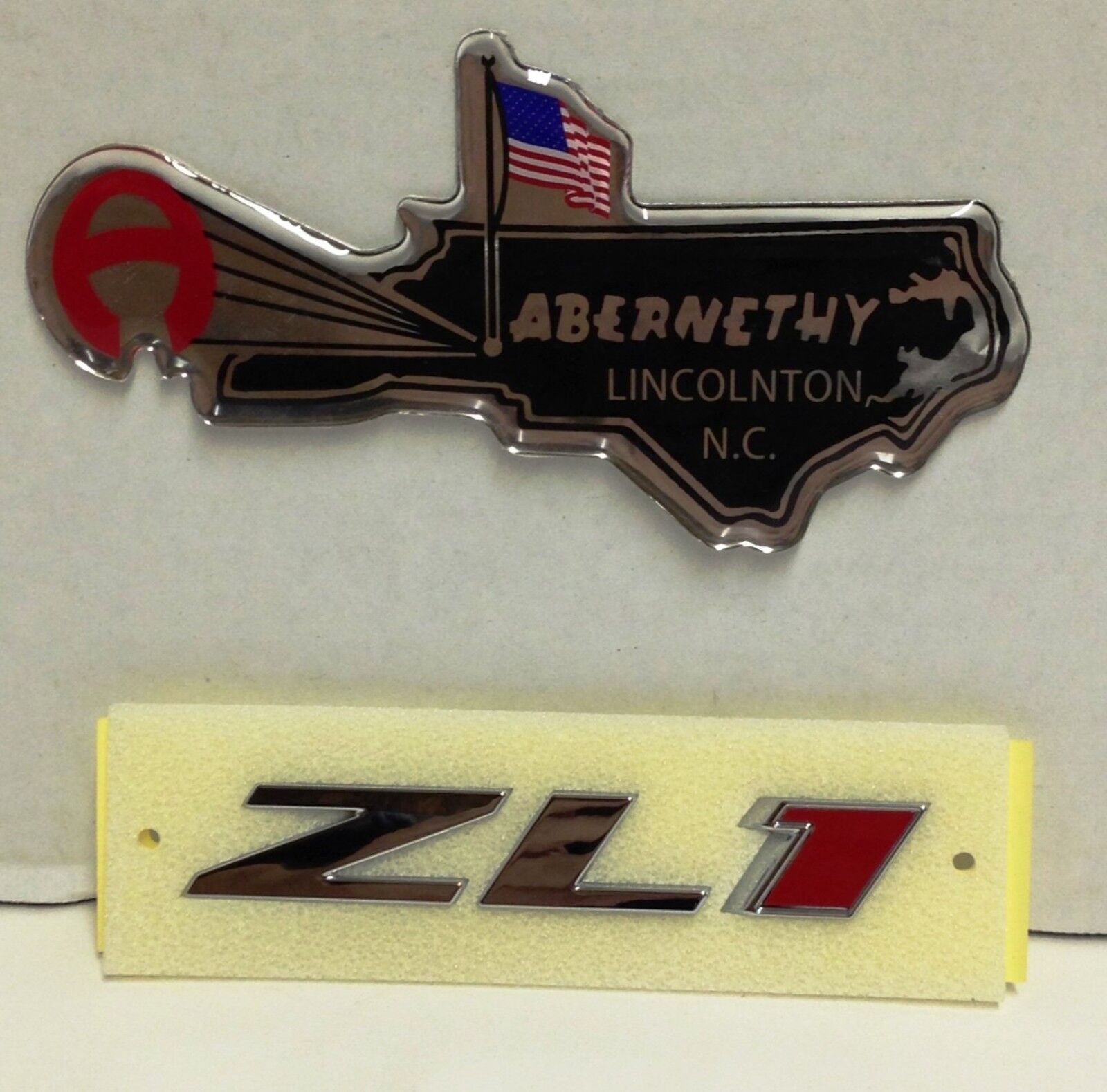 2012-2015 Chevrolet Camaro ZL1 OEM Chrome & Red GM Grille Emblem OEM NEW GM