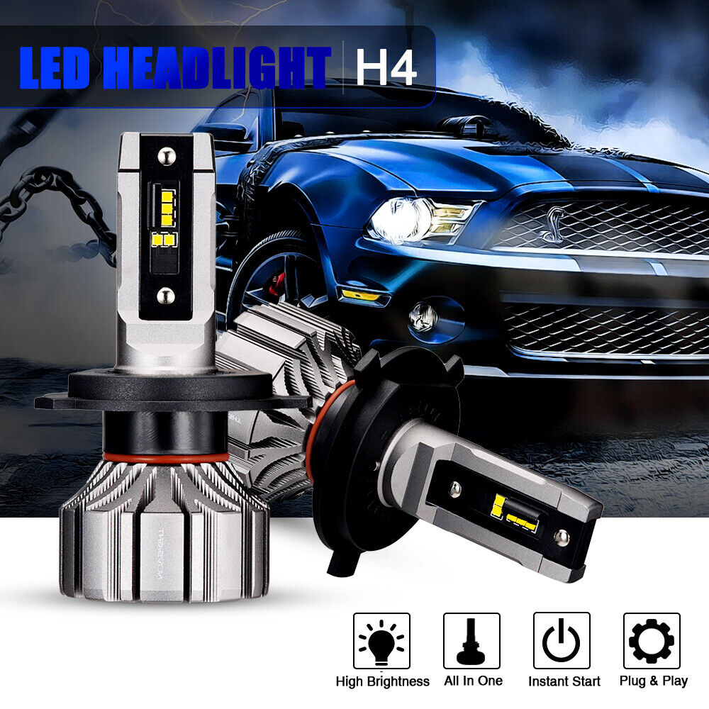 2-SIDE H4 9003 LED Headlight Bulbs Conversion Kit High Low Beam 6500K White 2x