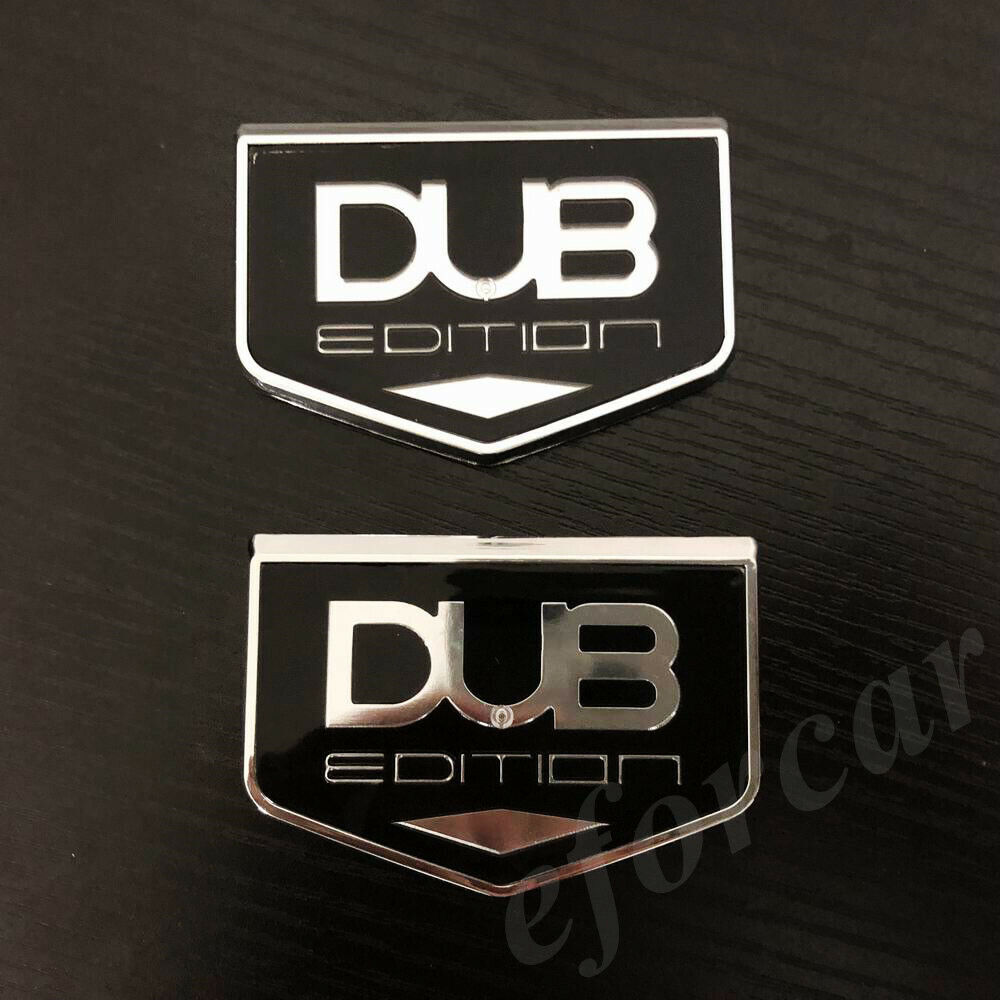2pcs 3D DUB Edition Car Trunk Rear Fender Side Emblem Badge Decal Stickers