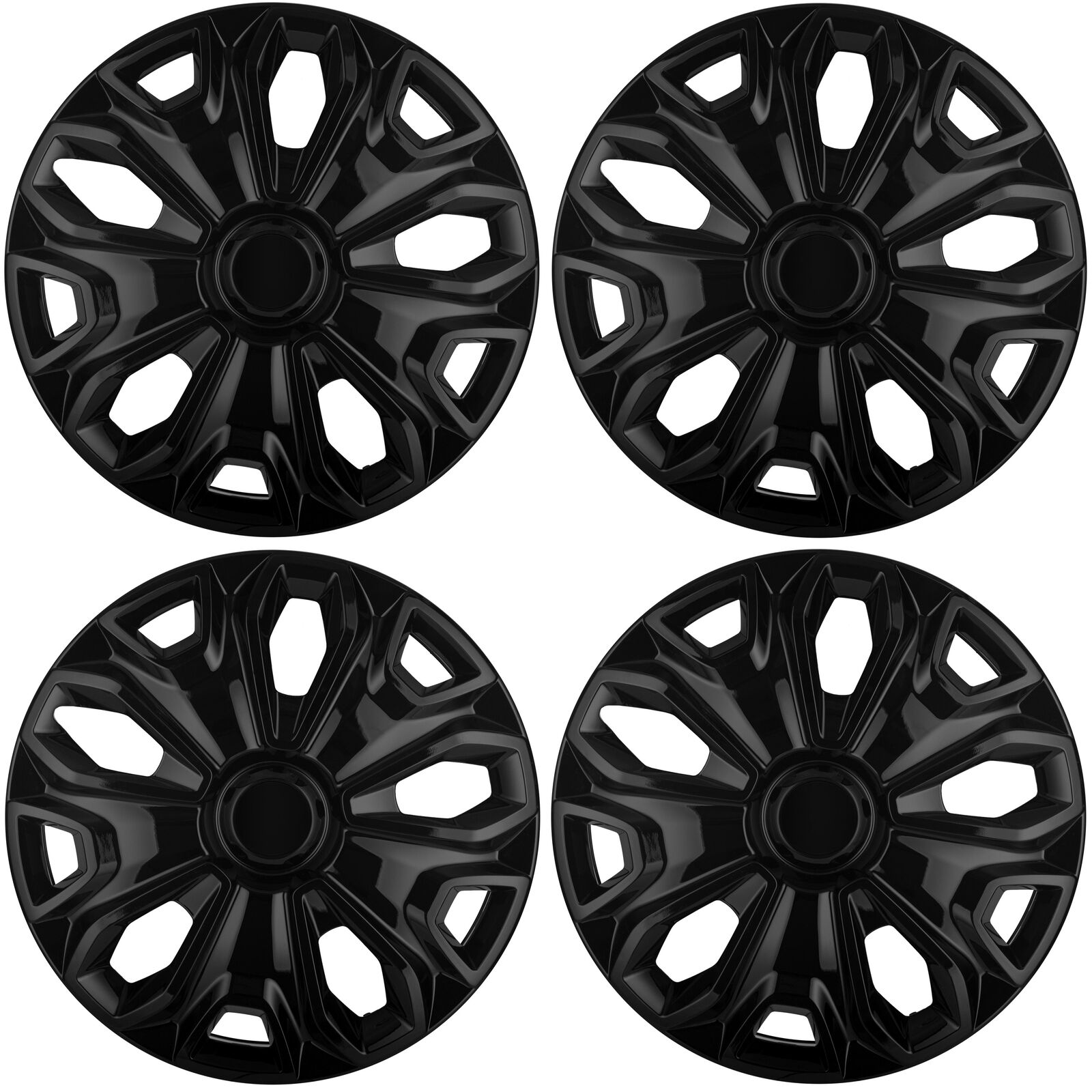 NEW Hubcaps for Ford Transit 150, 250, 350 - 2015-2024 - 16-in, Gloss Black, Set