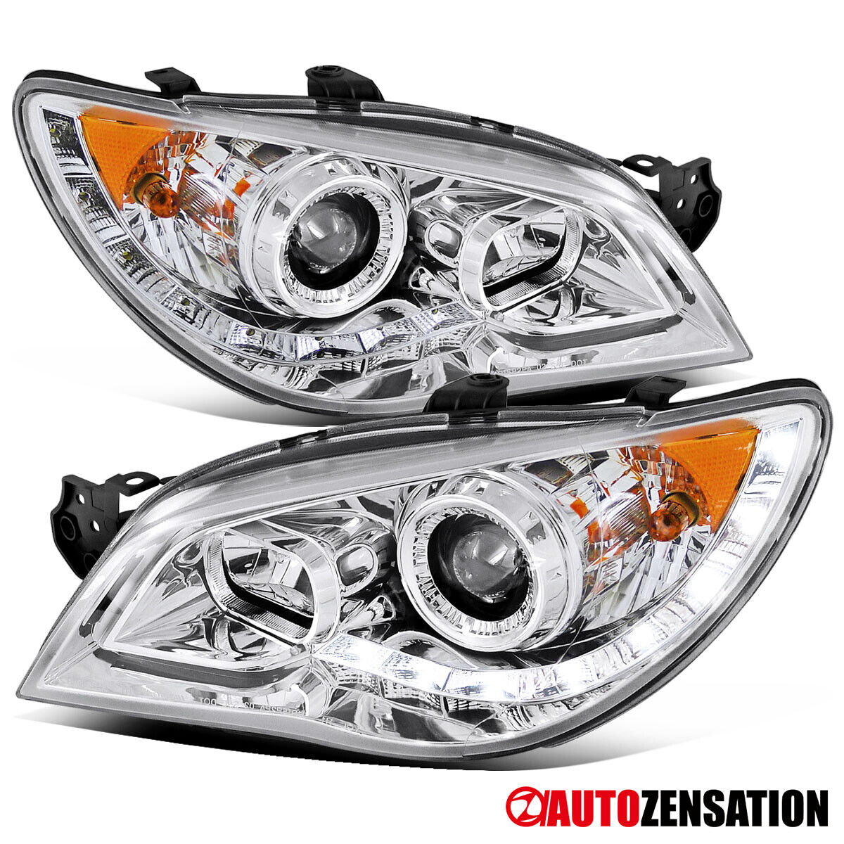 Fit 2006-2007 Subaru Impreza WRX STI TR LED Strip Projector Headlights Headlamps