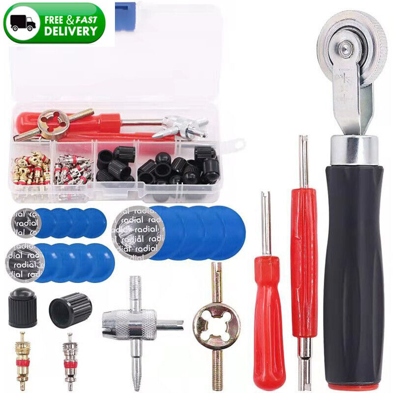 70Pcs Tire Repair Kit Flat Punctures for Car Truck Motorcycle Plug Patch + Box