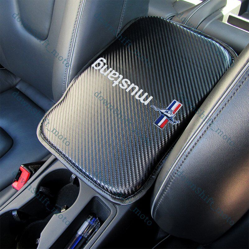 For FORD MUSTANG Carbon Fiber Car Center Console Armrest Cushion Mat Pad Cover