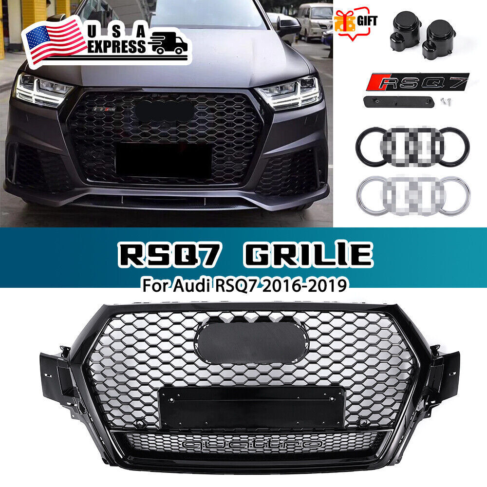 For Audi Q7 SQ7 2016-2019 RSQ7 Style ring Honeycomb Front bumper US STOCK