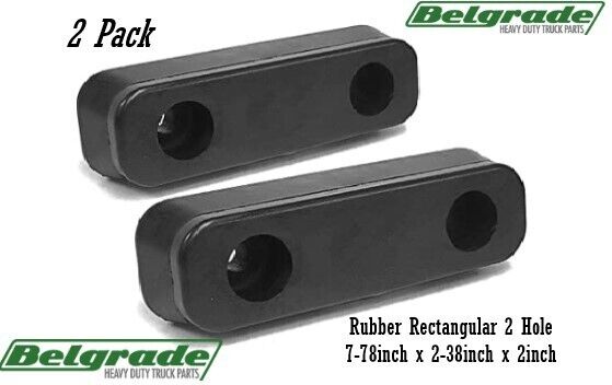 (2x) Reinforced Rubber Rectangular 2 Hole Dock Bumper 7-7/8in. x 2-3/8in. x 2in.