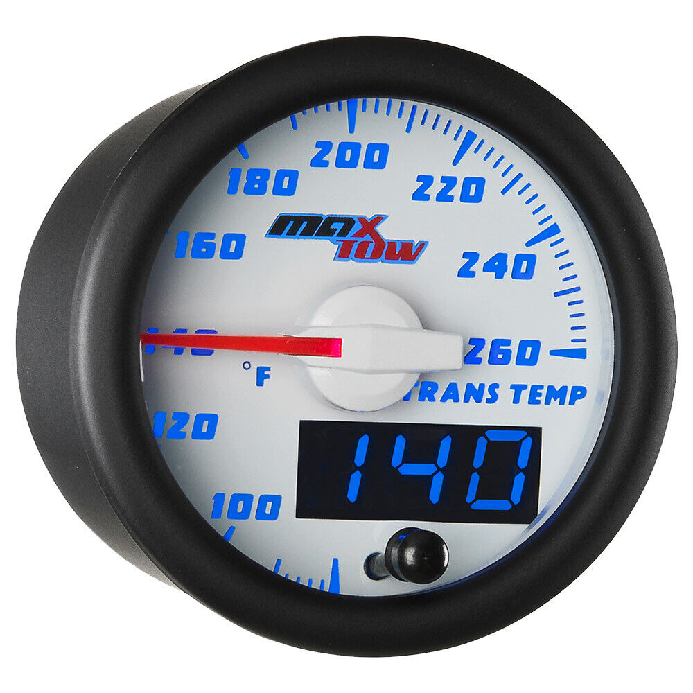 52mm White & Blue MaxTow Double Vision Transmission Temperature Gauge