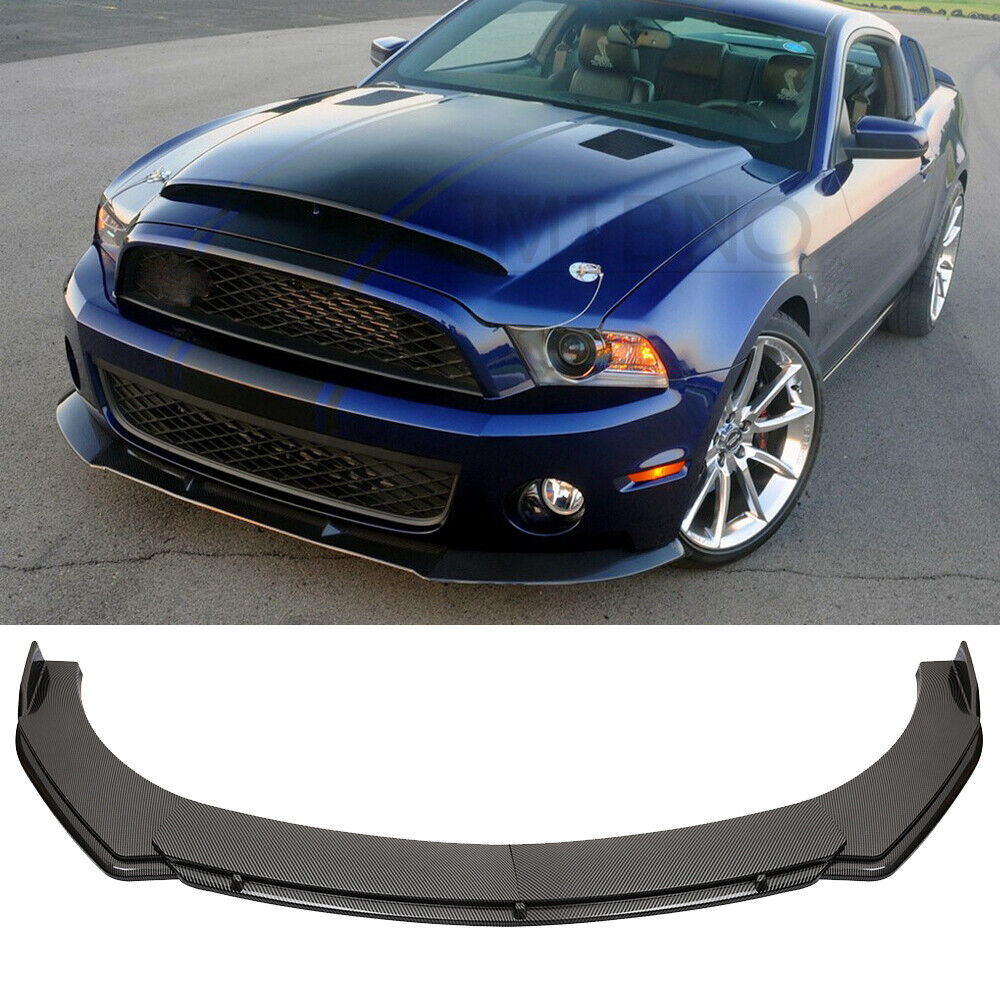 Carbon Front Bumper Lip Chin Spoiler Splitter For Ford Mustang GT Shelby GT500