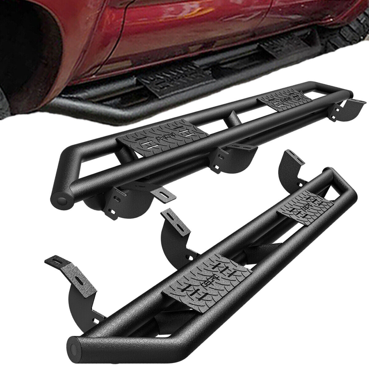 for 2007-2021 Toyota Tundra CrewMax Armor Running Boards 6\'\' Side Step Nerf Bars