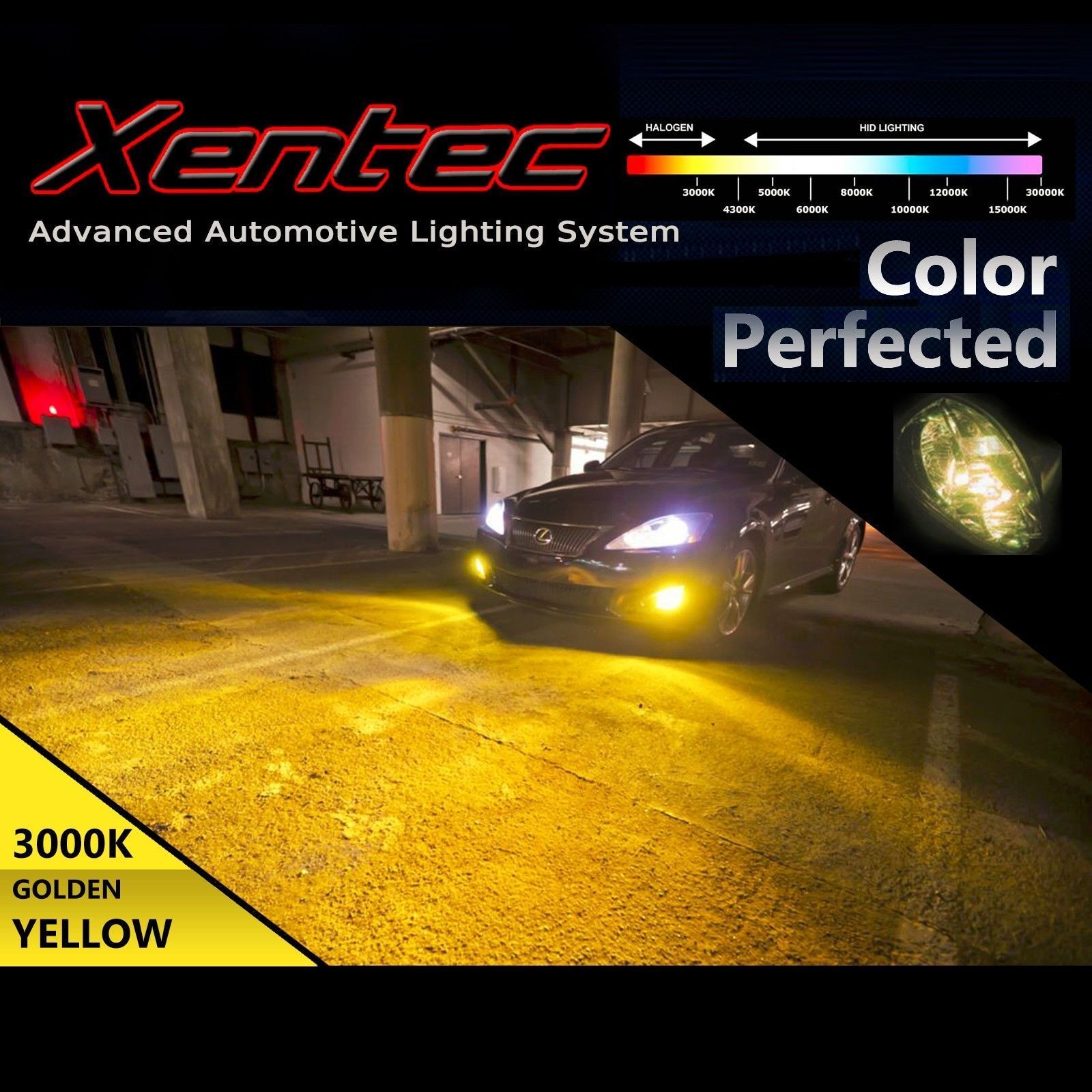 Two Xentec Xenon Lights HID Conversion Kit 's Replacement Bulbs with Wire & Plug