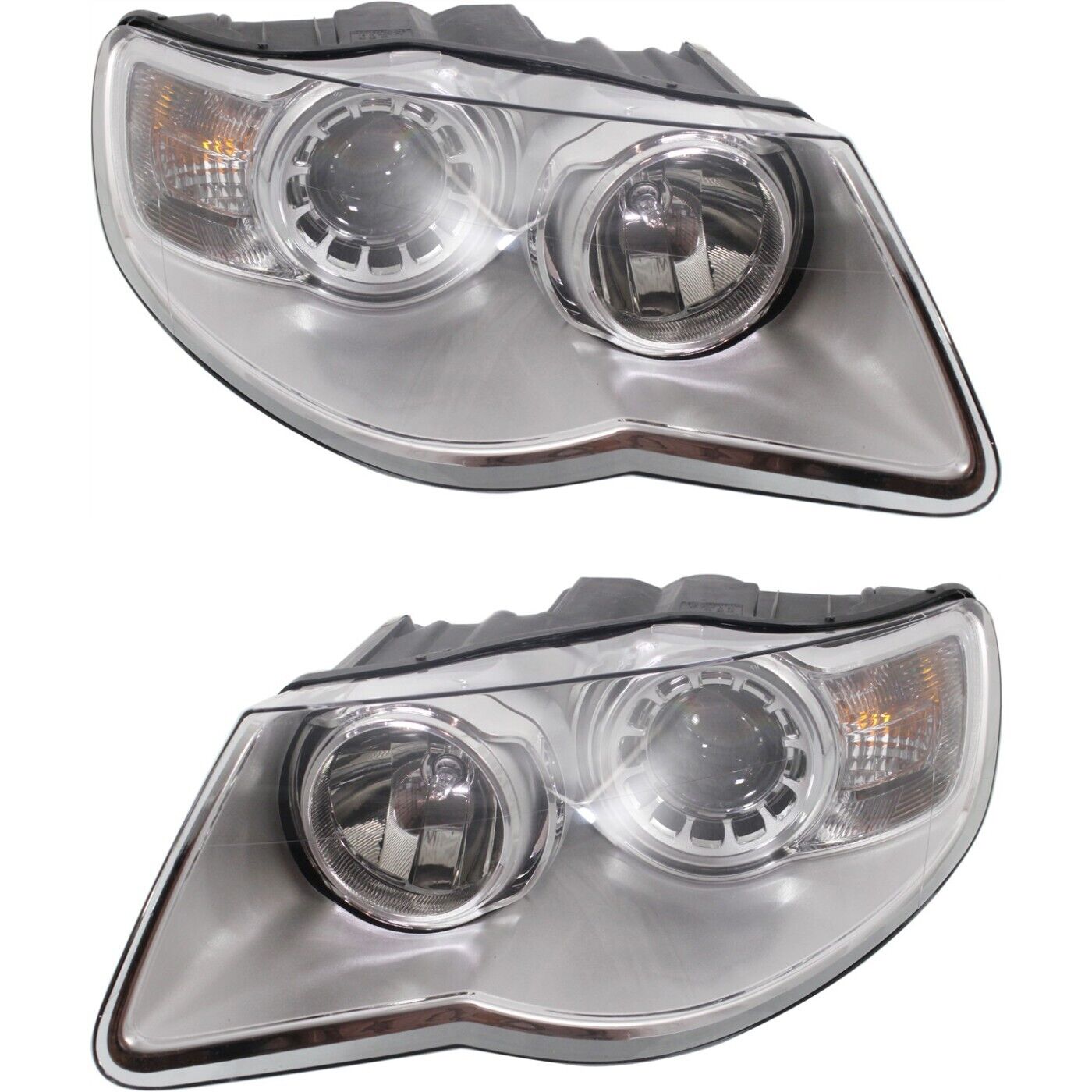 Headlight Set For 2008-2010 Volkswagen Touareg Left and Right With Bulb Halogen