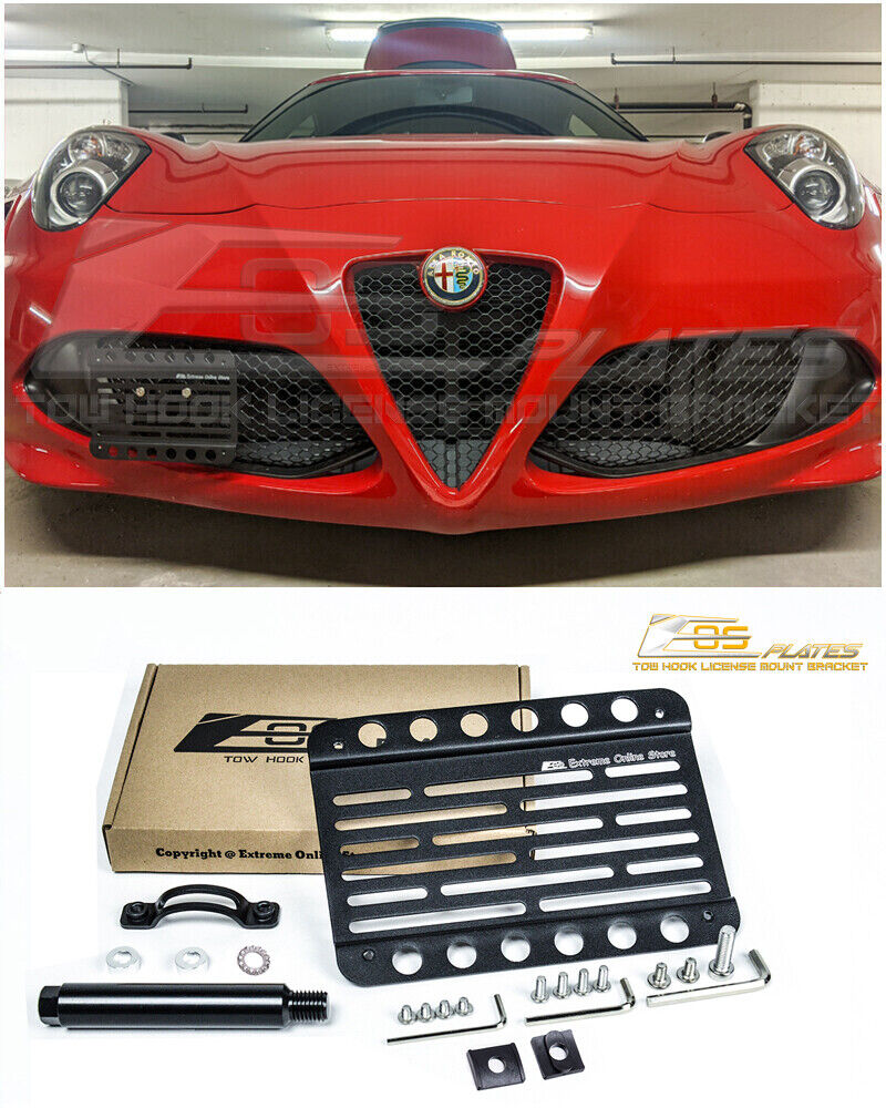 EOS For 15-20 Alfa Romeo 4C | Front Bumper Tow Hook License Plate Mount Bracket