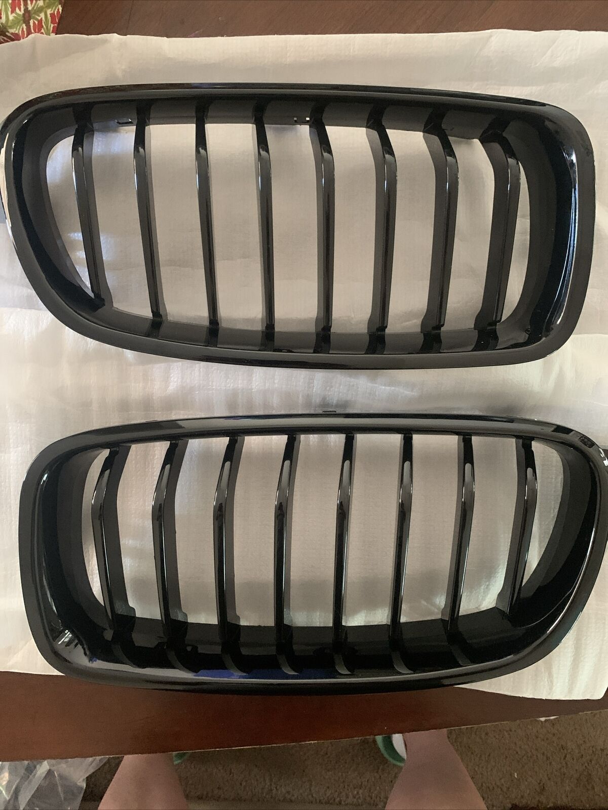 Pair Glossy Black Front Kidney Grille Grill For 12-18 BMW F30 3 series 320i 328i