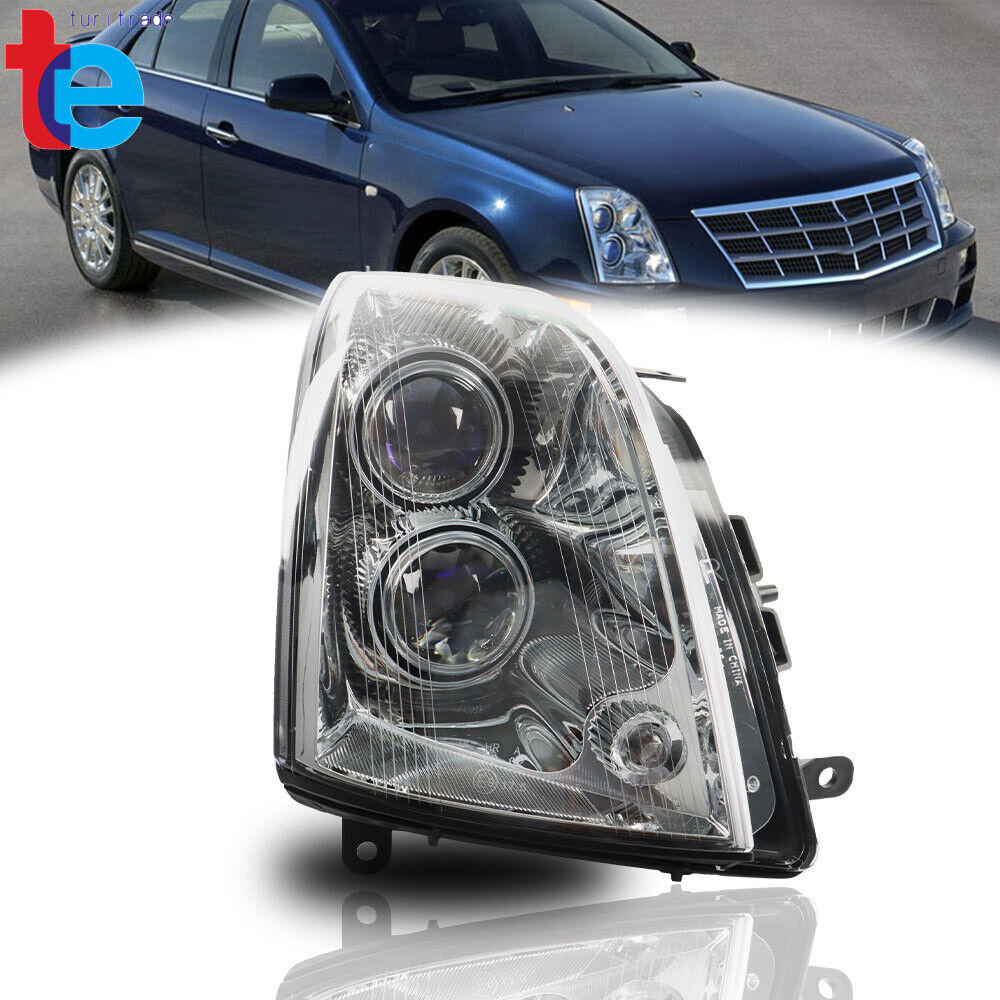 Headlights For 2005-2011 Cadillac STS W/Halogen Black Housing Clear Lens Right