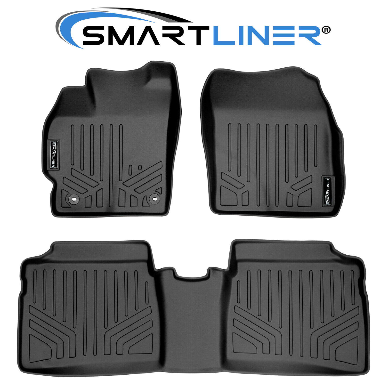 SMARTLINER Custom Fit Black Floor Mat Liner Set for 2012-2015 Toyota Prius