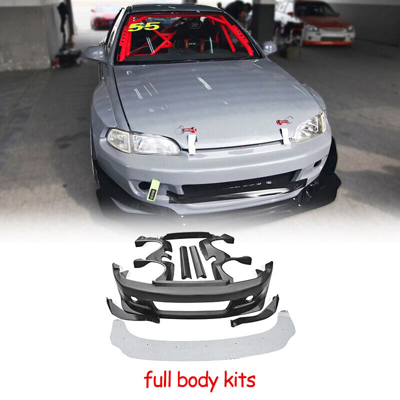 Fit For Honda EG Civic Hatch Back RB Style Fiberglass Wide Body Full body kits