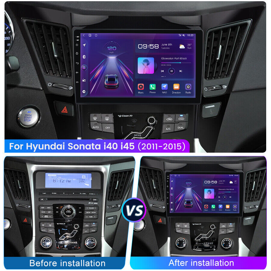 For Hyundai Sonata 2011-2015  Apple Carplay Car Stereo Radio Android 12 GPS Navi