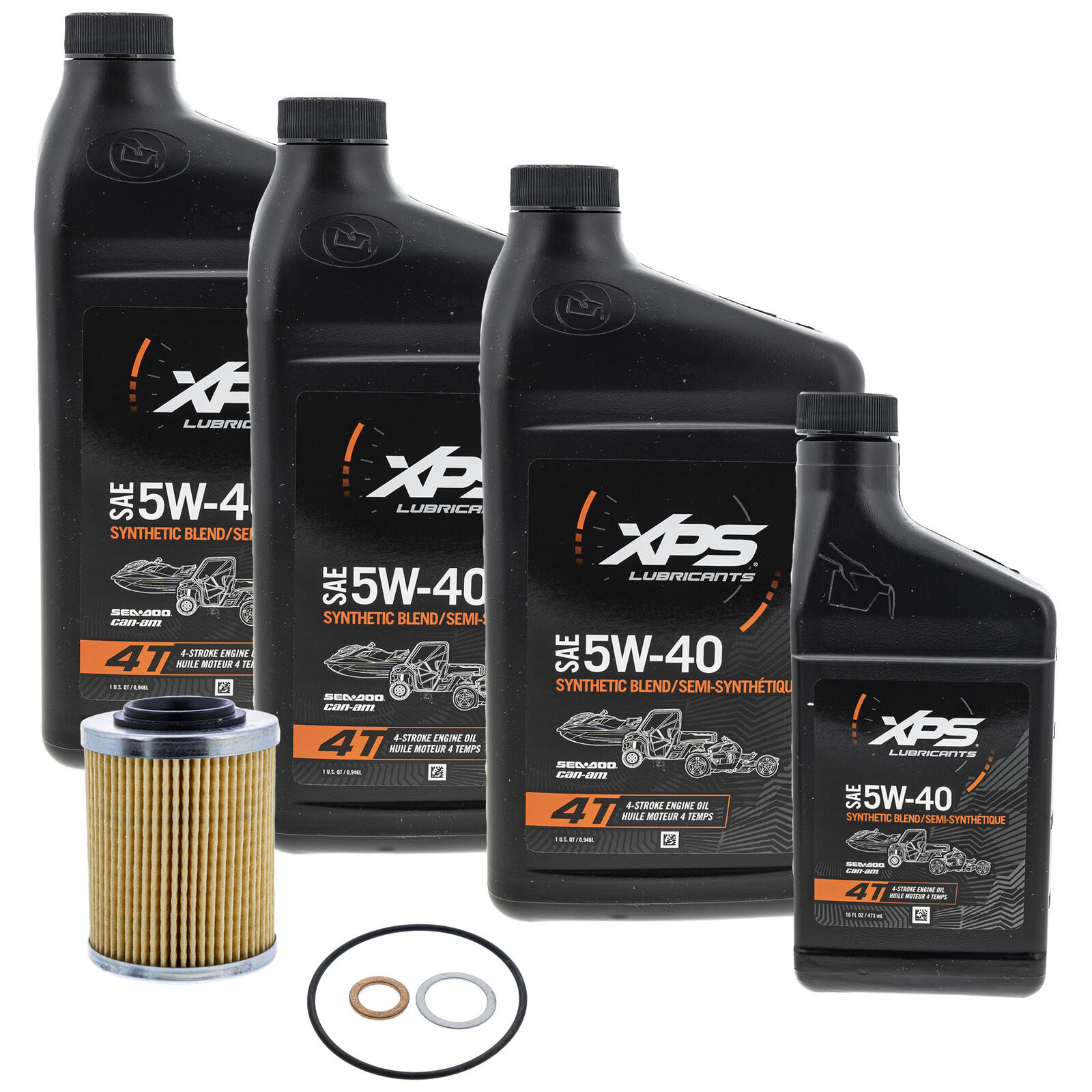 BRP 9779256 Can-Am 4T 5W-40SAE Synthetic Blend XPS Oil Change Kit  Rotax 450cc