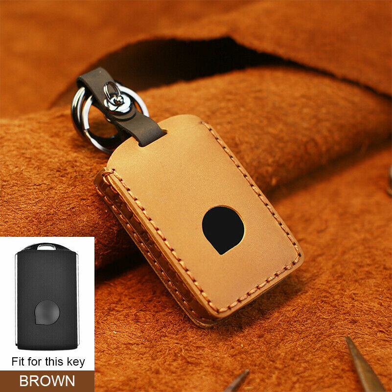 For Volvo S60 S90 XC60 XC90 V90 XC40 Leather Remote Key Case Cover Fob Keychain 