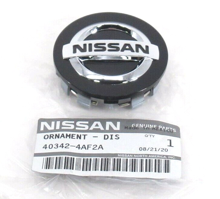 Genuine OEM Nissan 40342-4AF2A Wheel Center Cap (1) Black and Chrome