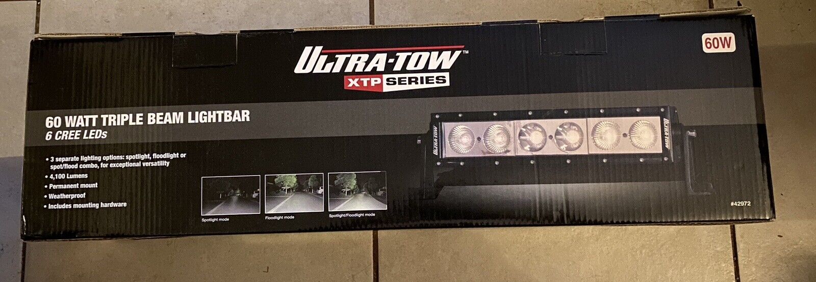Ultra-Tow XTP Series 60 W Triple Beam Light Bar 6 Cree LEDs w/Rocker Switches