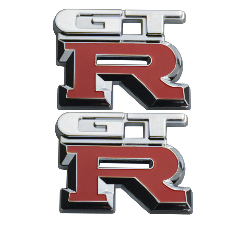 2Pcs GT R GTR Emblem 3D Badge Nameplate Sticker