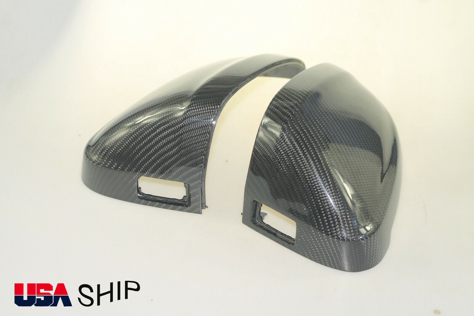 Real Carbon Fiber Side Mirror Cap Cover Audi B9 S4 RS4 S5 RS5 W/LaneAssist 17-21