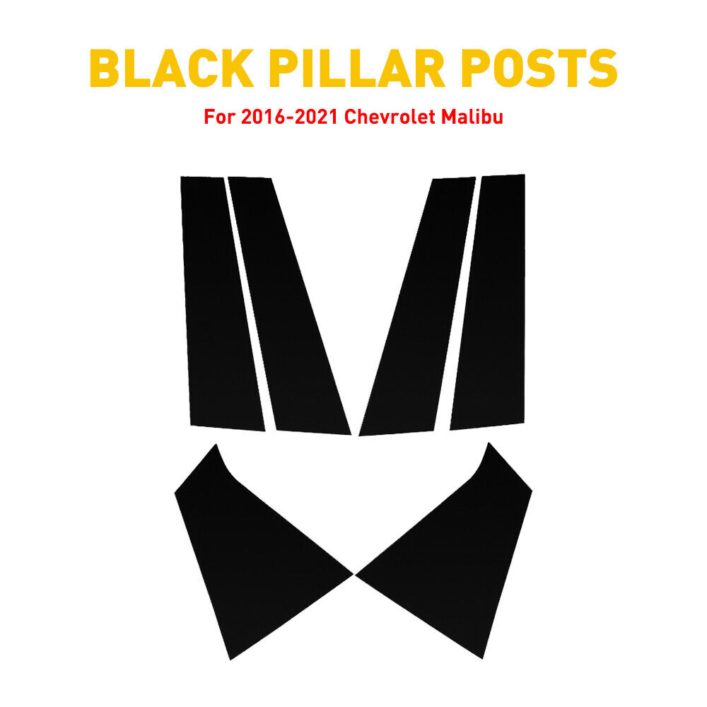 6pc Glossy Black Pillar Posts Door Trim For Chevrolet Malibu 2016-2021 US Stock