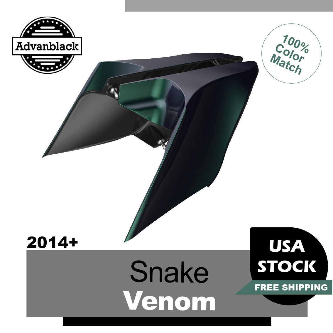 Snake Venom CVO Extended Stretched Side Cover Panel For 2014+ Harley Touring