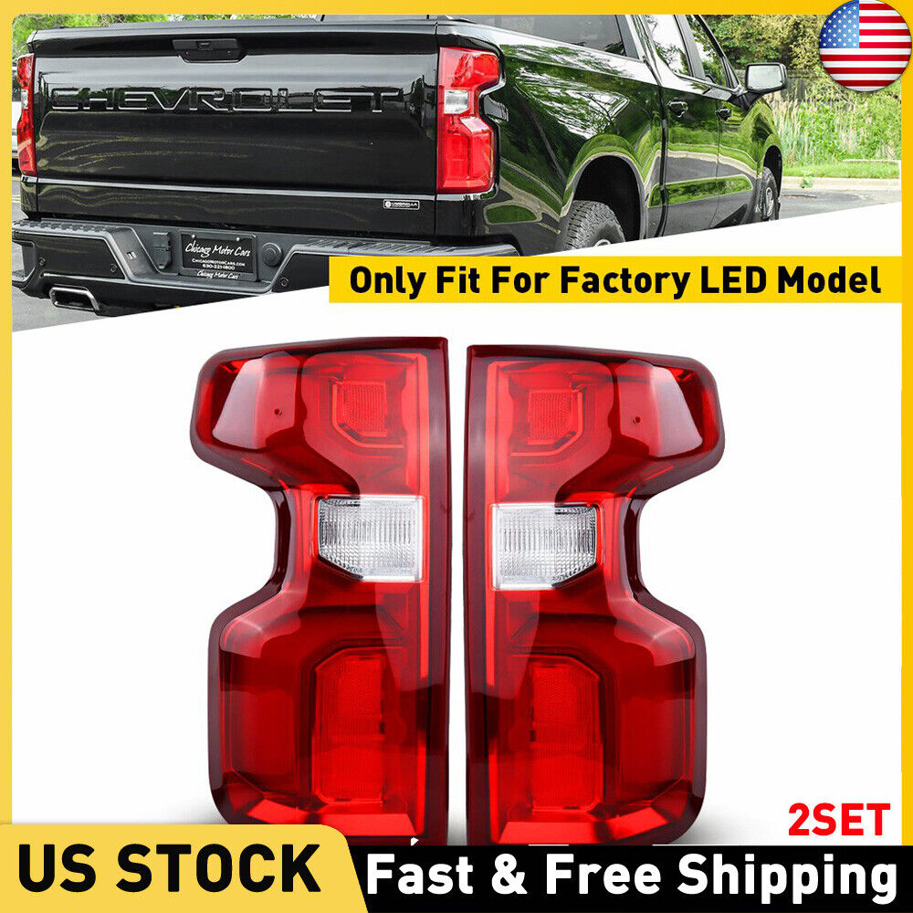 2Pair Fit 2019-23 Chevy Silverado 1500 LED Type Tail Light Brake Lamp Left+Right