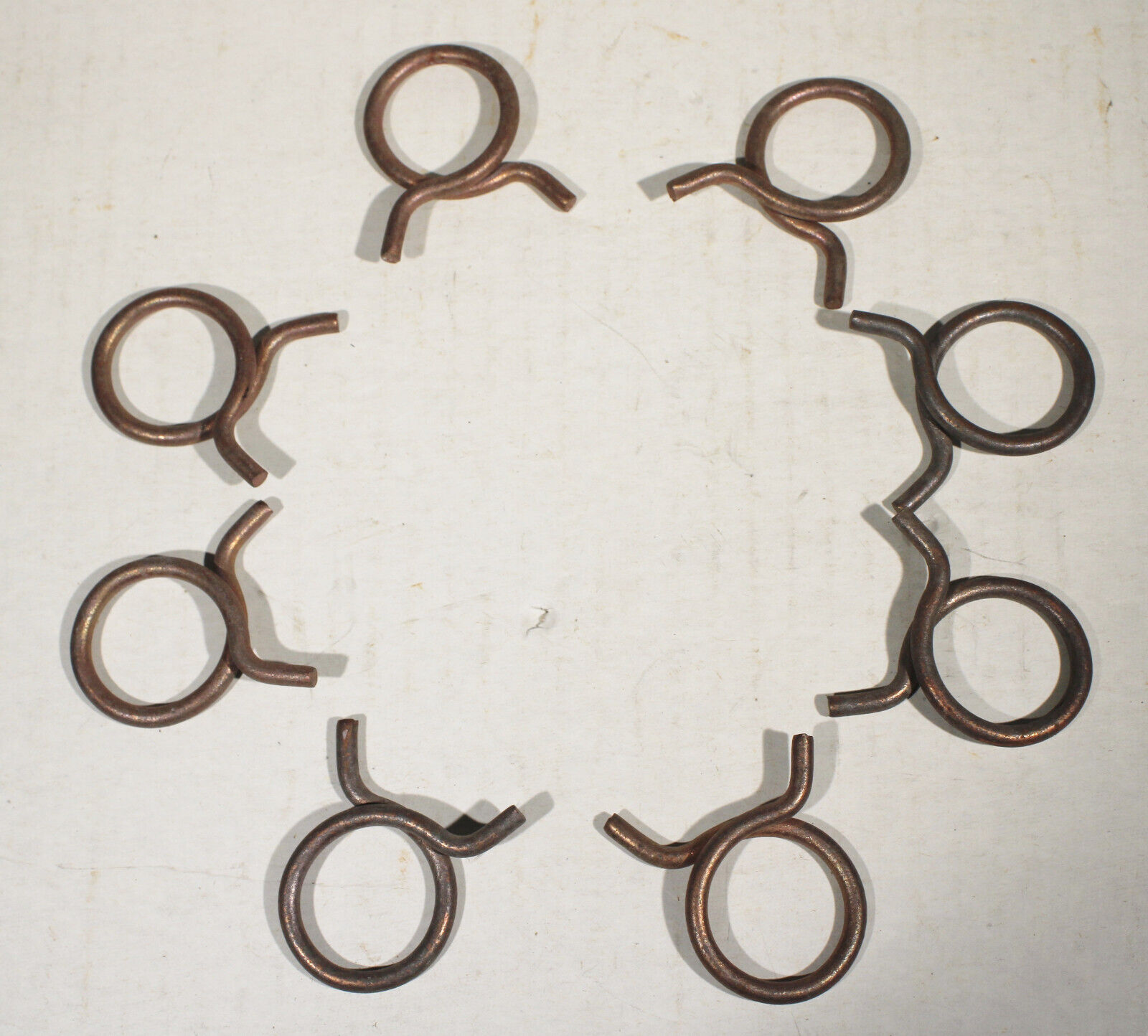 Set of Eight Corbin Type 5/8 Inch Heater Hose Clamps New Old Stock Spring Rings
