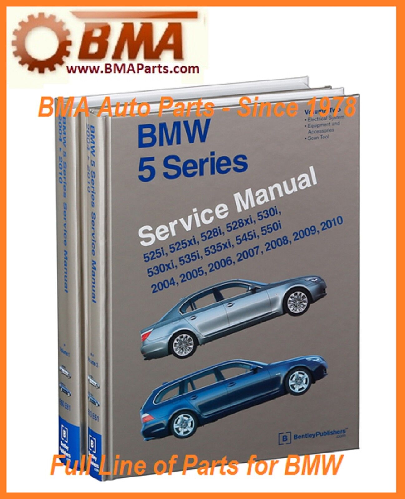 NEW BMW 5 Series E60, E61 Bentley Service Manual (2004-2010) Part # B510