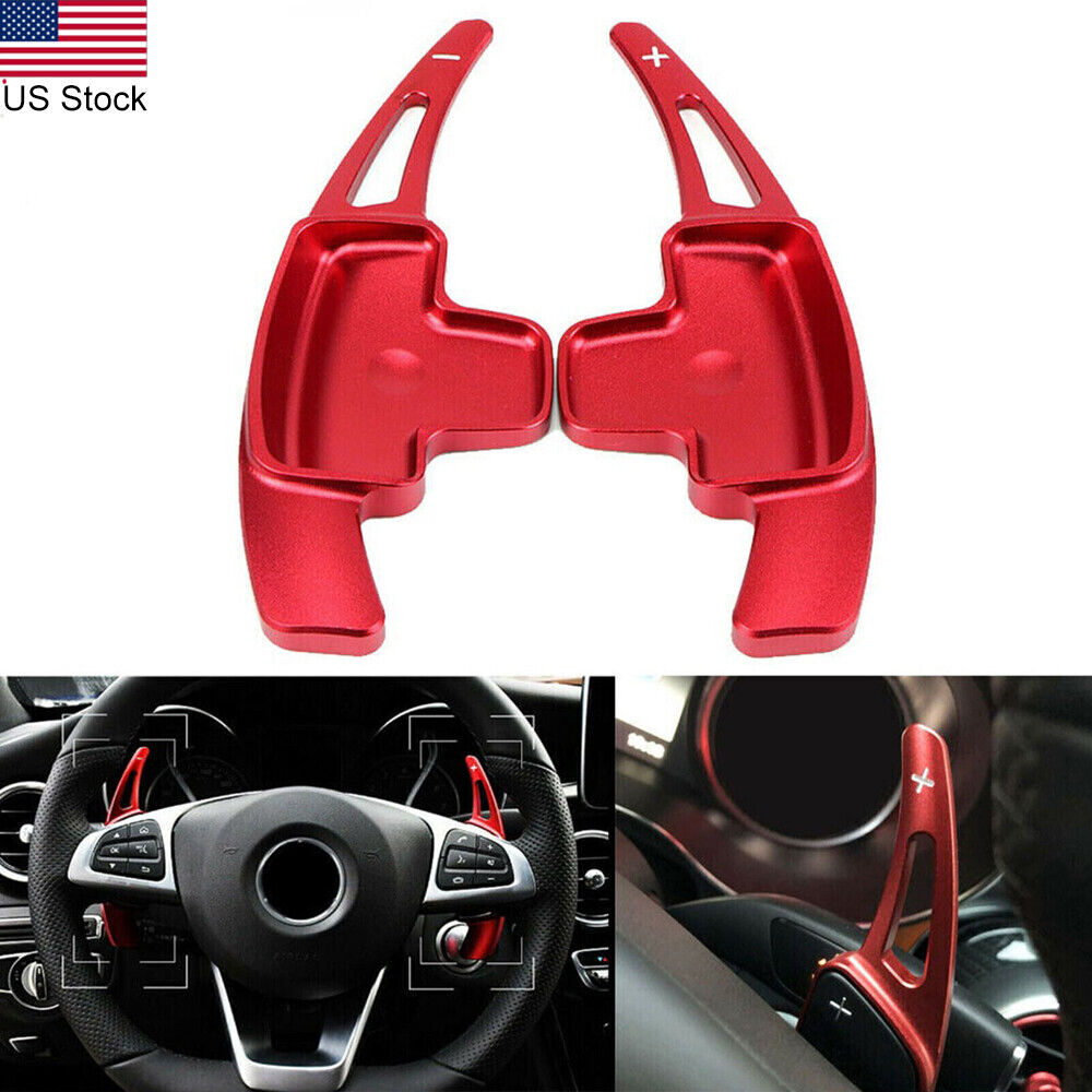 Red Steering Wheel Paddle Shifter Extension Cover For Mercedes A B C E Class