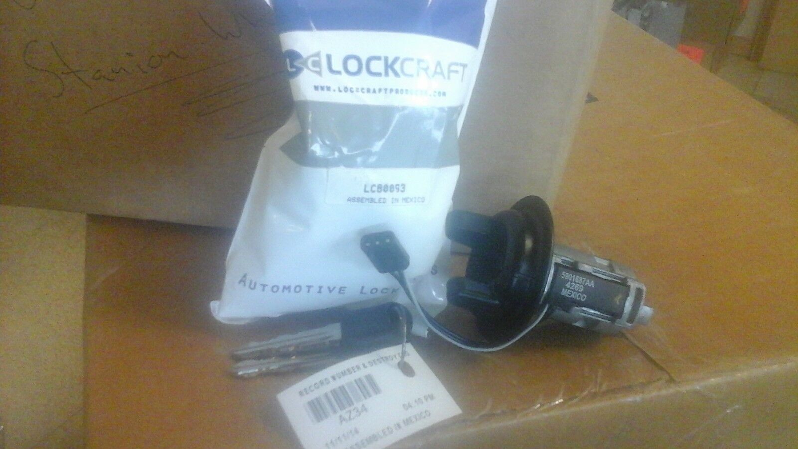 NEW Lockcraft Black Ignition Lock Cylinder LC80093