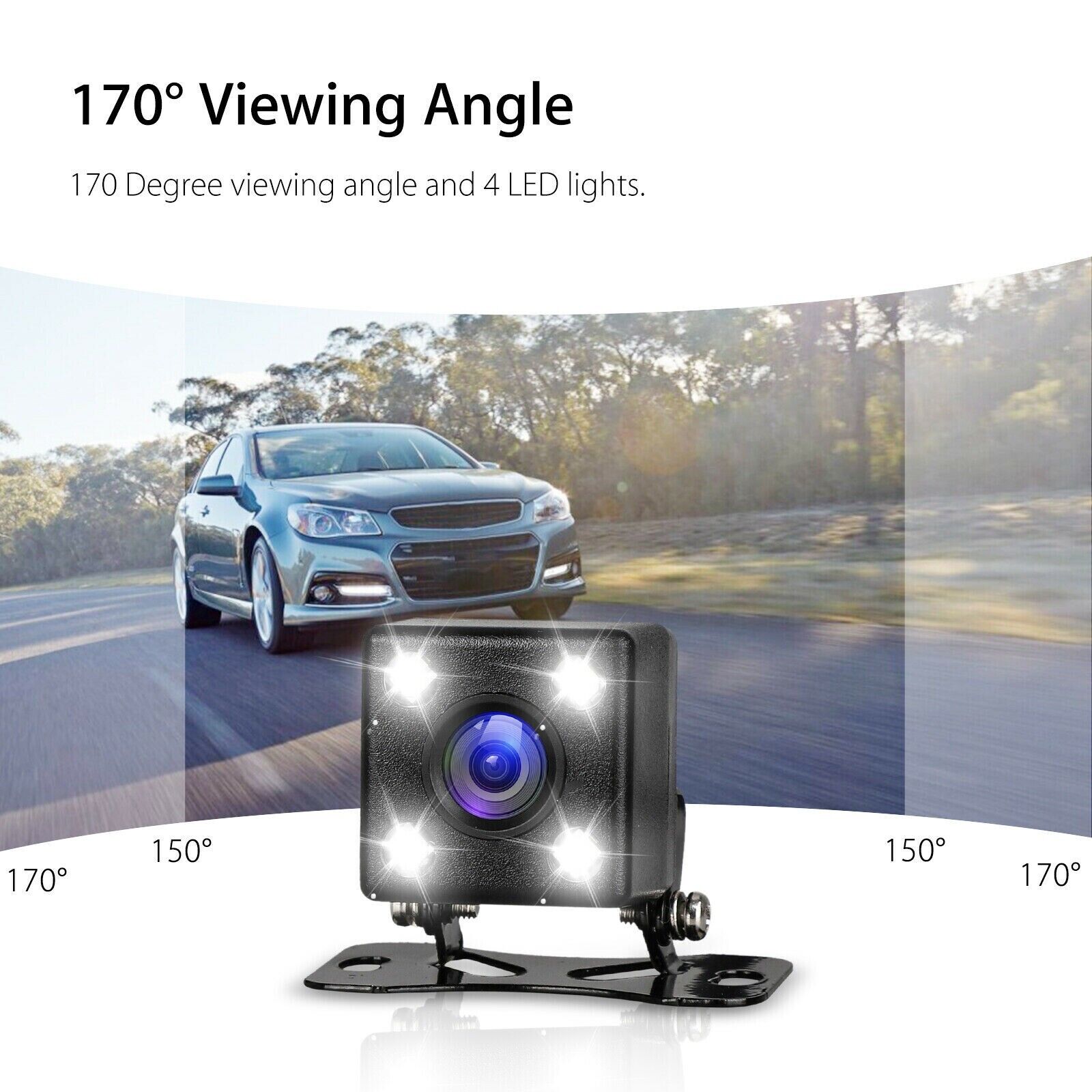 Car Rear View Backup Reverse Camera 170° CMOS 4 LED HD Night Vision Waterproof