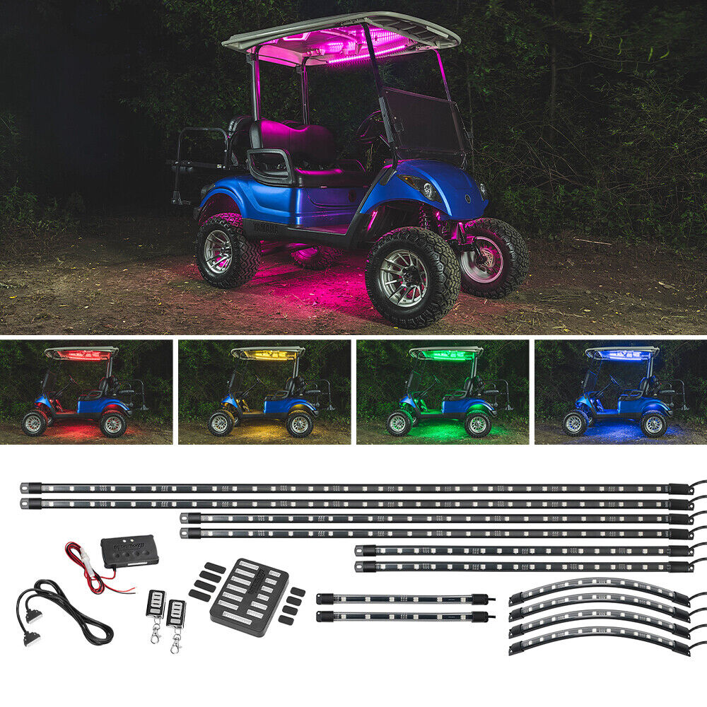 LEDGlow Million Color LED Golf Cart Underglow Canopy Wheel Interior Lights Kit