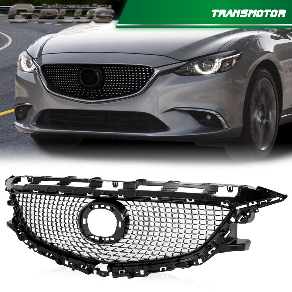 Fit For Mazda 6 Atenza 2014-2016 Diamond Front Bumper Mesh Hood Grille Grill