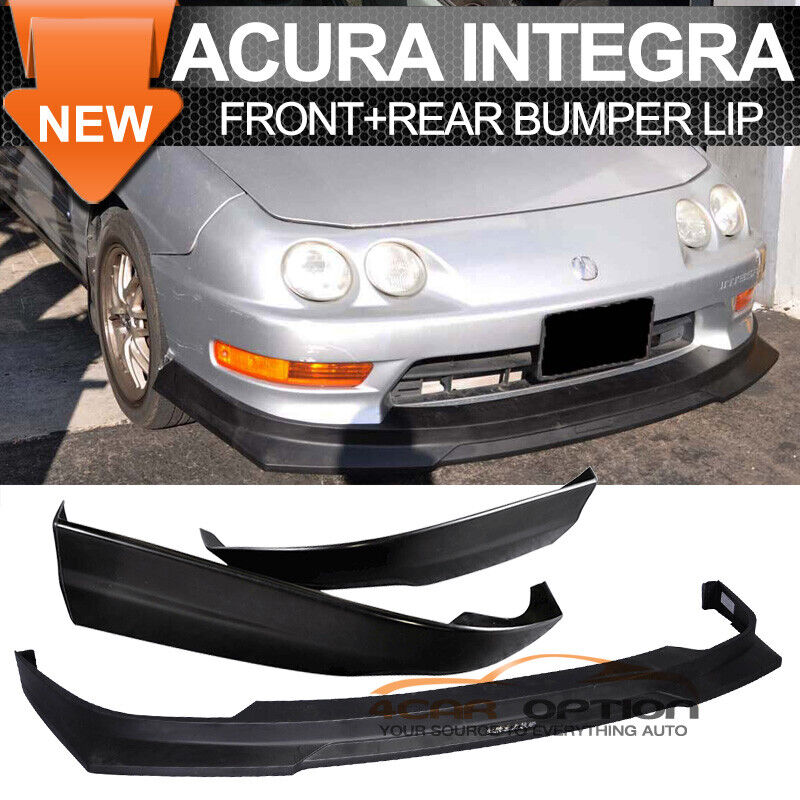 Fits 98-01 Acura Integra HCL Style PP Front + Rear Bumper Lip Spoiler PU