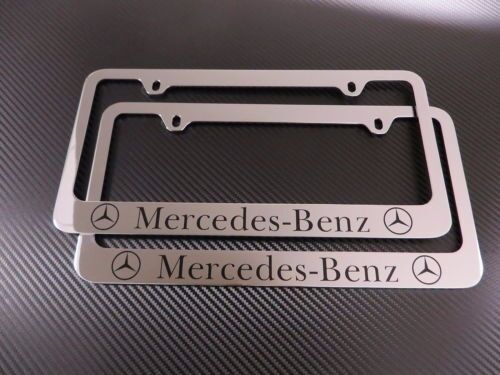 2 Brand New MERCEDES-BENZ chromed METAL license plate frame 