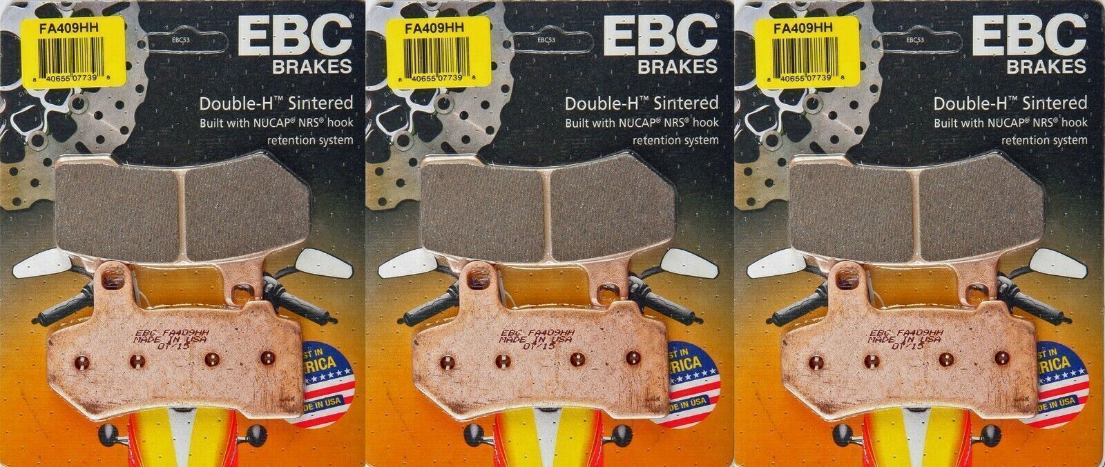 EBC FA409HH HH front & rear brake pads set fits various 2008-on HD FLH