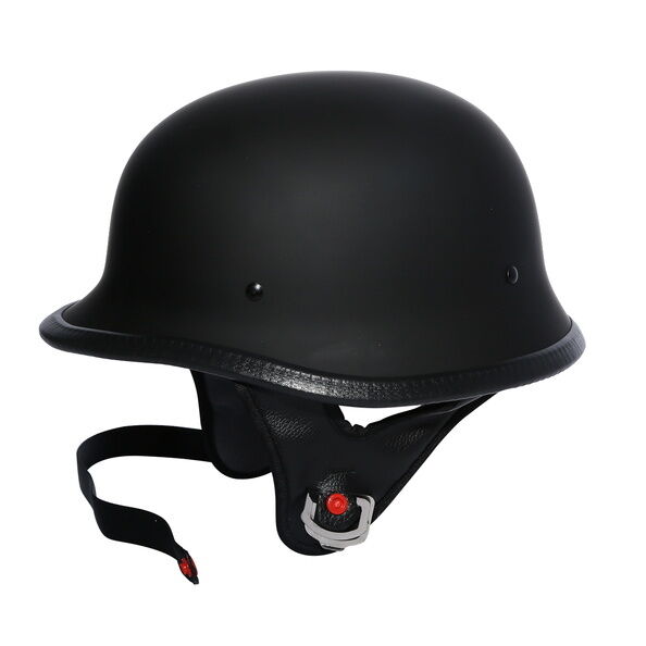 DOT Motor Matte Black German Half Face Helmet For Cruiser Chopper Biker M/L/XL