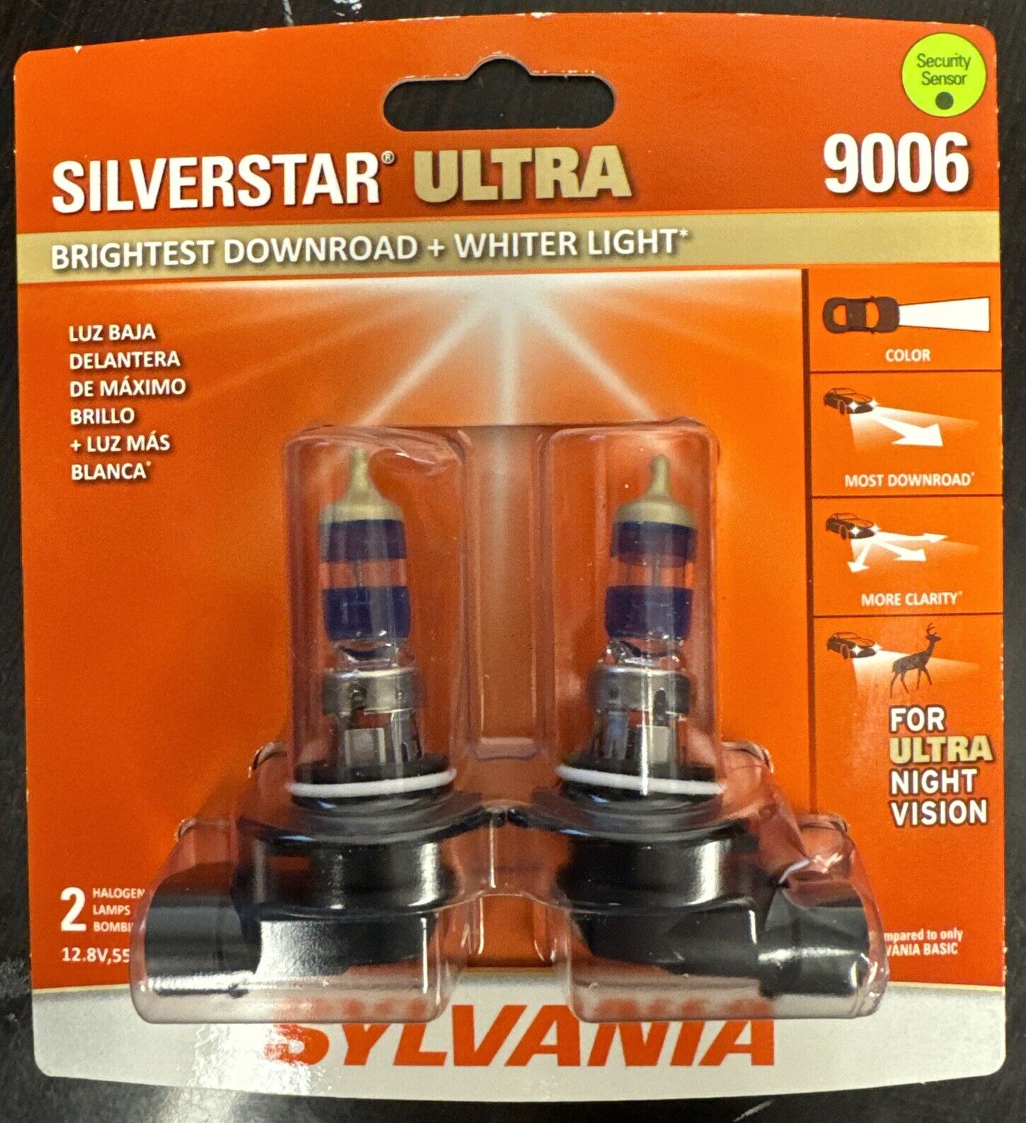 2 NEW SEALED Sylvania SilverStar Ultra 9006 12.8V 55W Whiter Light *LOW PRICED*