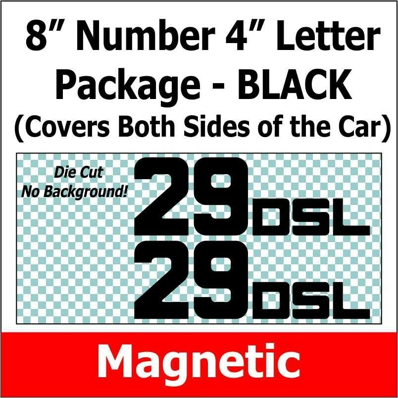 BLACK Magnetic Autocross and Track Day Numbers and Class Letter Package