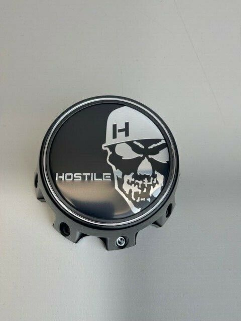 Hostile Special Edition Skull Logo Matte Black Wheel Center Cap HC-8004