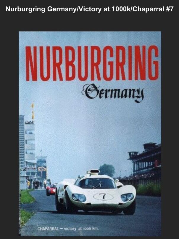 Nurburgring Germany Chaparral #7 1000km Victory Car Poster WOW