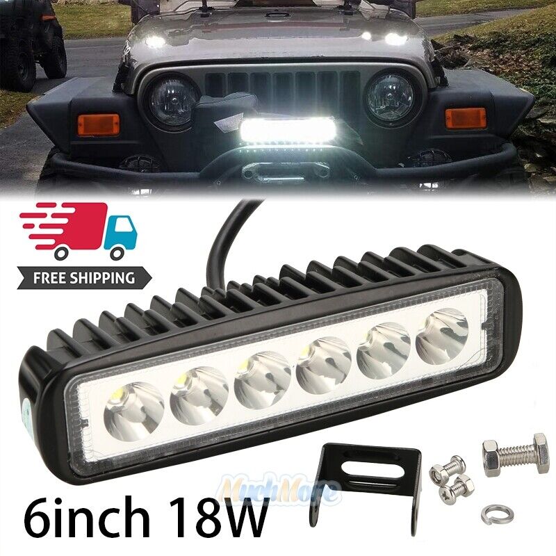 6inch 18W LED Work Light Bar SPOT BEAM OFFROAD DRIVING FOG 4WD LAMP UTE SUV NEW