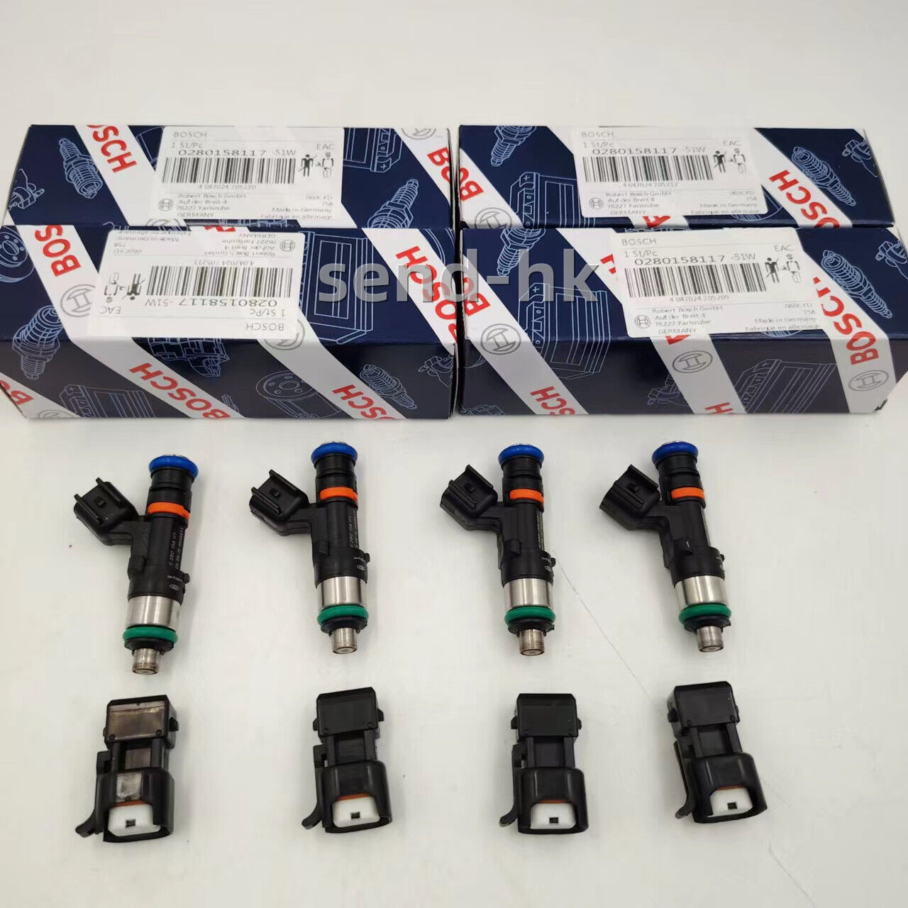 4x 0280158117 52lb 550cc Fuel Injectors Fits For EV14 Audi A4 Golf Jetta Passat