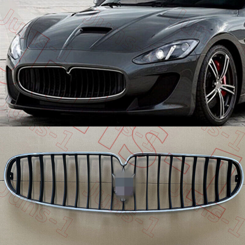 For Maserati GranTurismo 2008-2017 Black+Plating Front Bumper Center Hood Grille