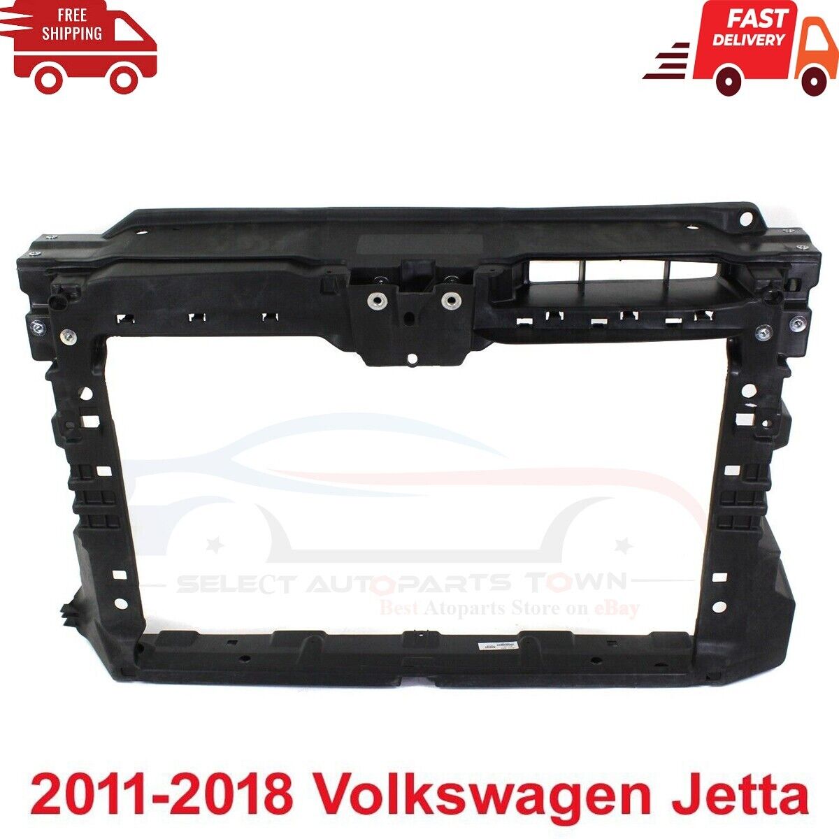 New Fits 2011-2018 Volkswagen Jetta Radiator Support Front Center Black Plastic